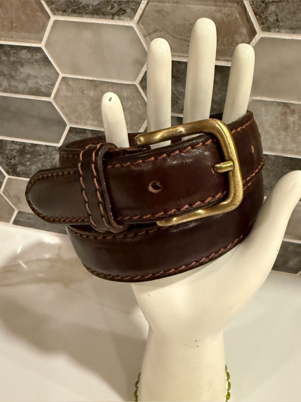 Vera Pelle Italian Leather Belt - 30